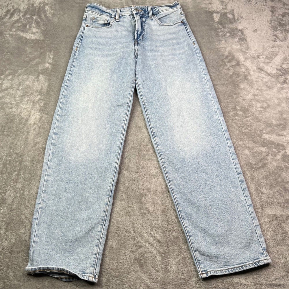 Old Navy High Rise OG Loose‎ Jeans Womens 4 Light Acid Wash Straight Leg Denim